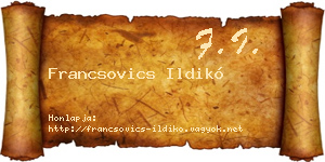 Francsovics Ildikó névjegykártya