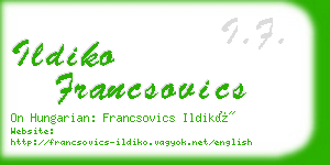ildiko francsovics business card